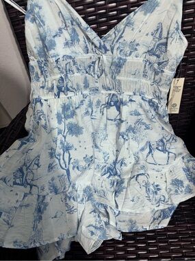 Blue & White Horse Print Sundress